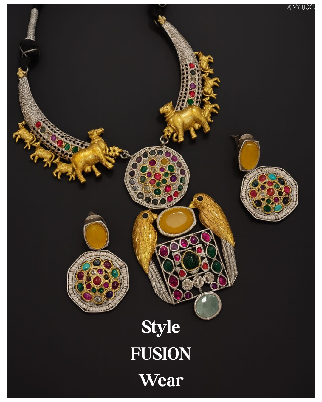 Traditional style necklace and earrings featuring colorful stones as an affordable jewelry investment