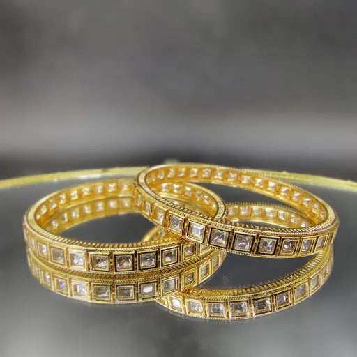 Elegant Square Stone Chuda Bangles