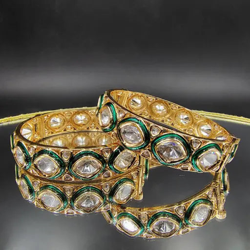 Green-Meena Paan Stone Chuda Bangles