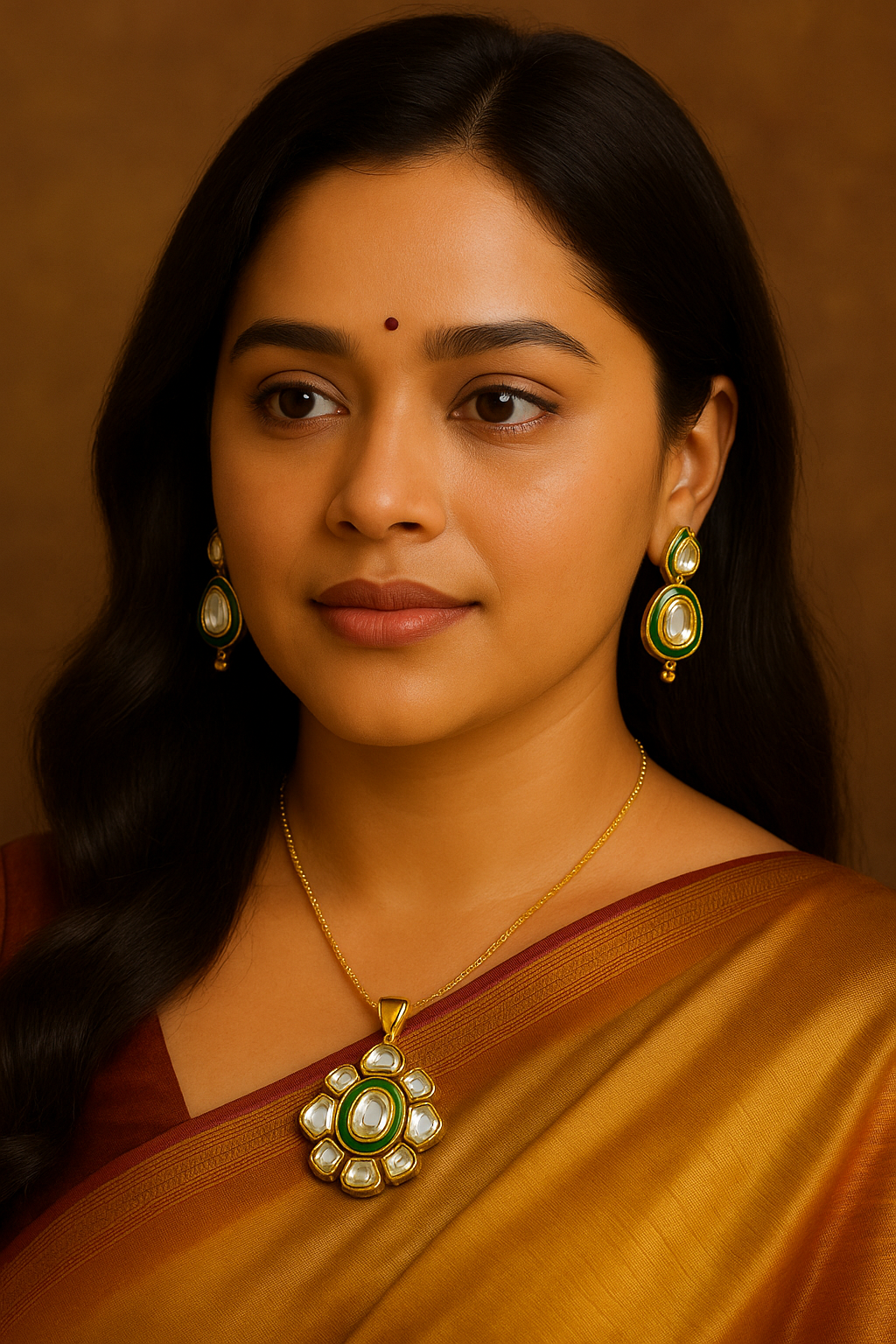 Kundan Pendant with Earrings Set