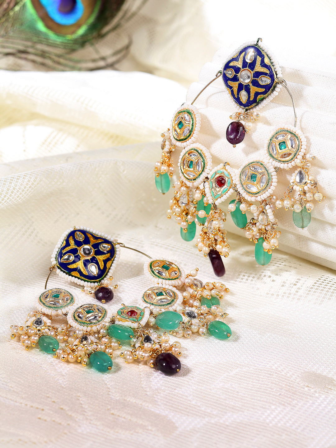 Cerulean Charm ChandBali Earring