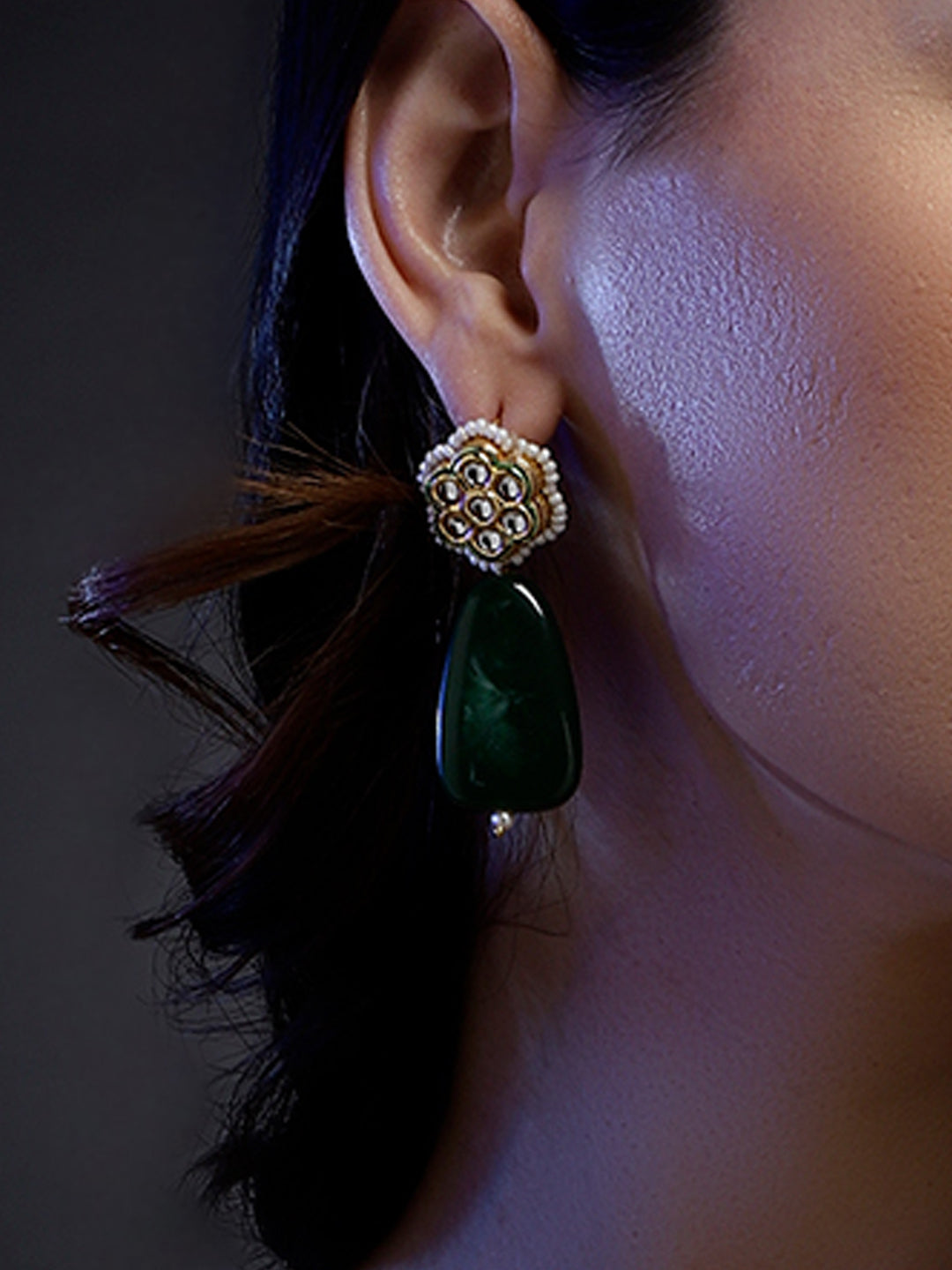 Sabz-e-Zarreen Drop Earring
