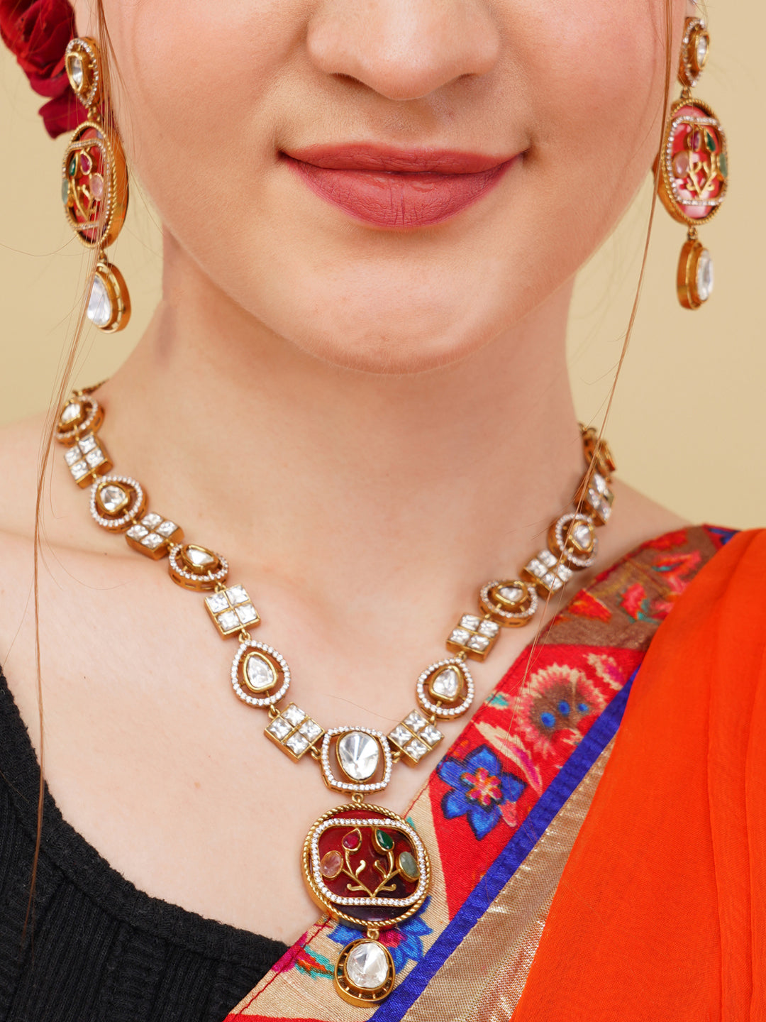Anarkali Necklace with Earring