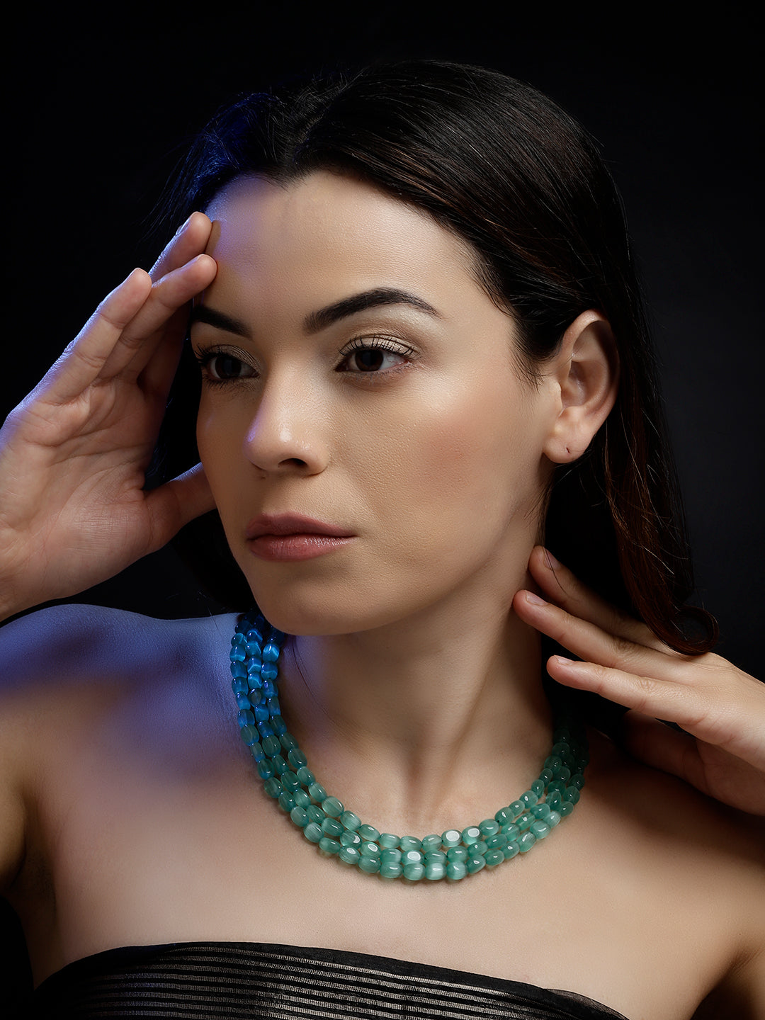 Sabz Kahkashan layered necklace