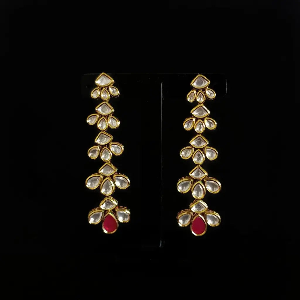 AIVY LUXE Regal Gold Kundan Drop Earrings