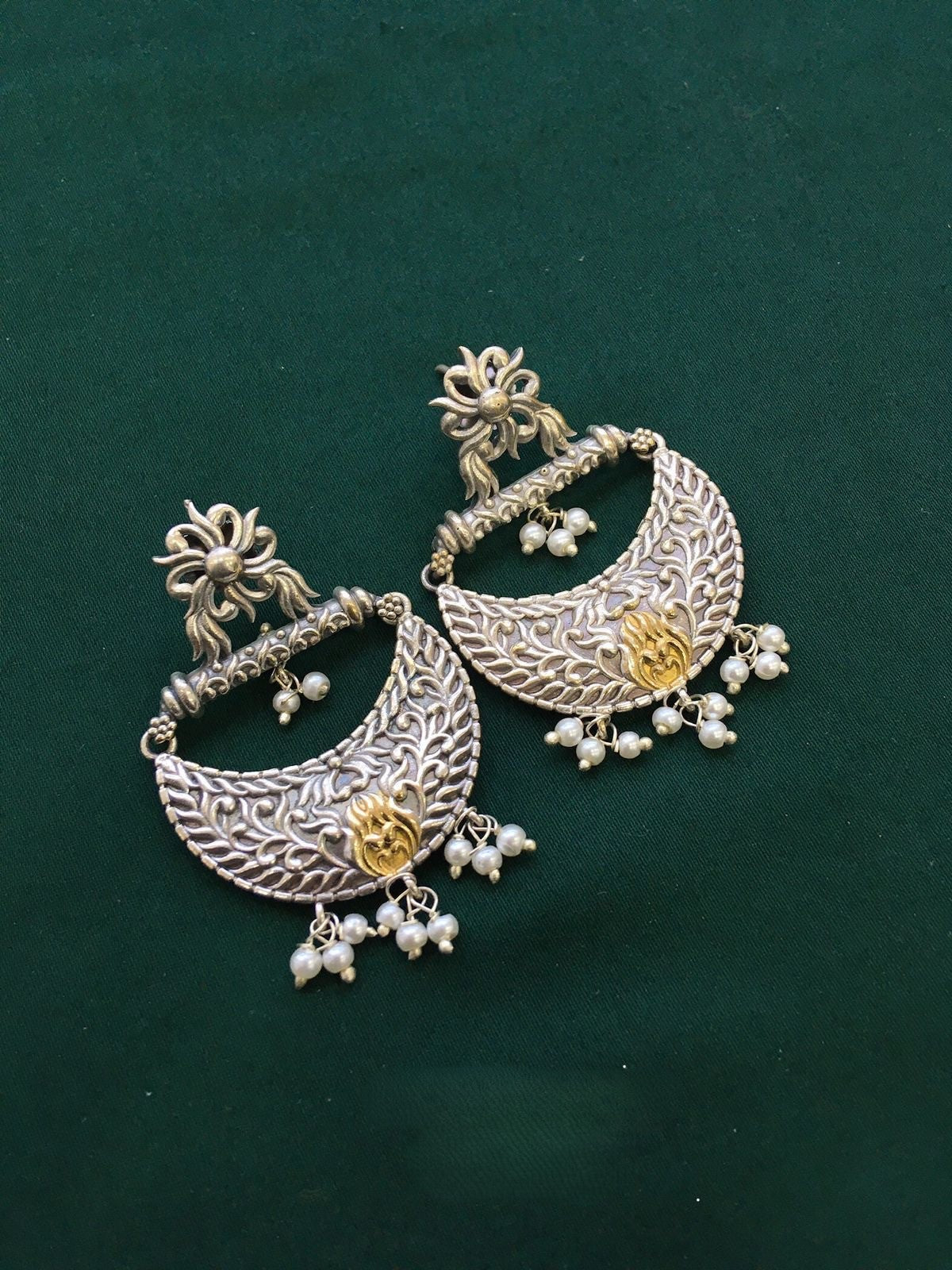 White Pearl Fusion Chandbali