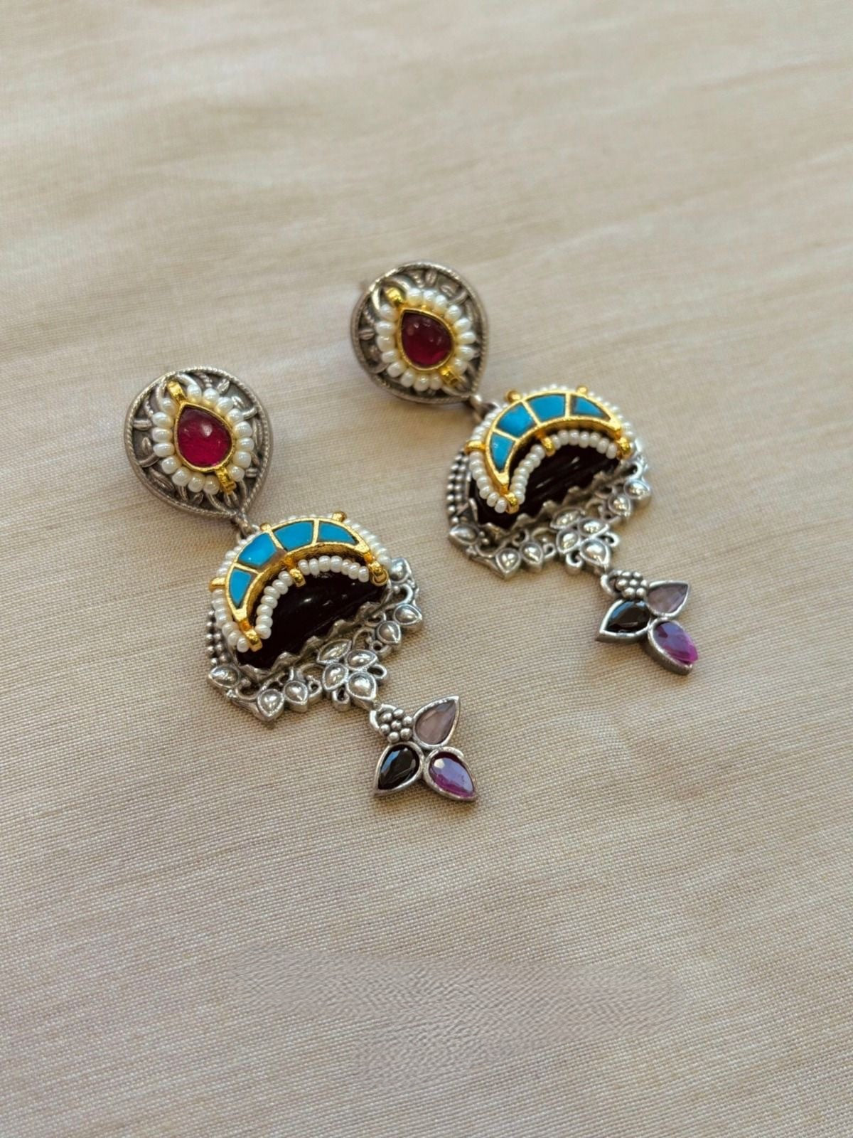 Peach Pearl Fusion Earrings