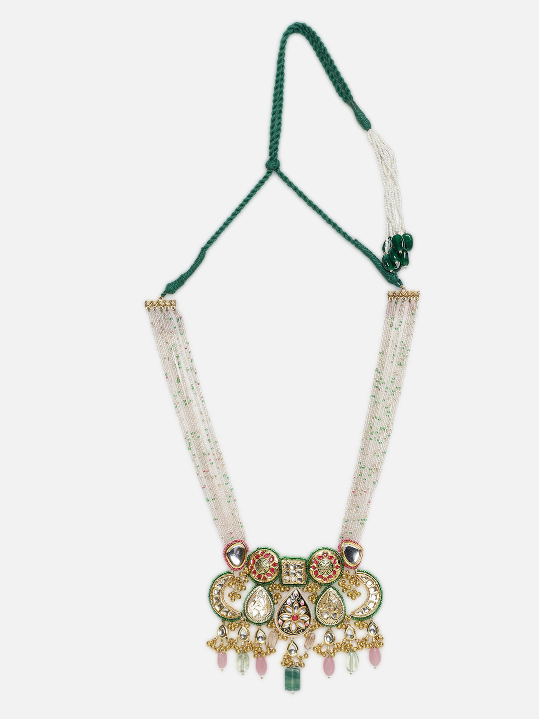 AIVY LUXE elegant designer bridal choker set with green and gold detailing and intricate gemstone embellishments