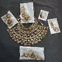 AIVY LUXE red accent indian bridal necklace jewellery set with matching earrings and maang tikka