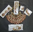 AIVY LUXE red accent indian bridal necklace jewellery set with matching earrings and bracelet