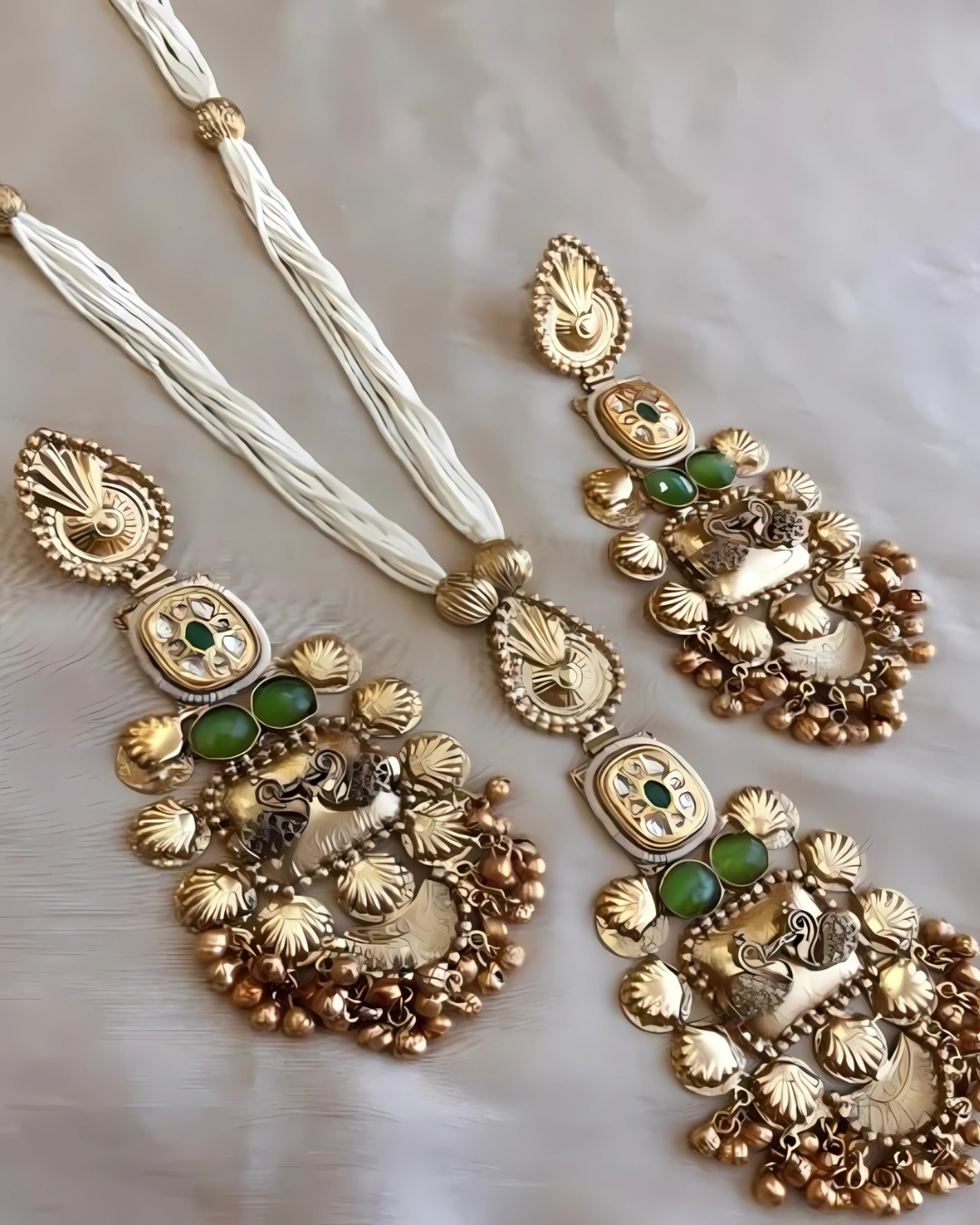 Royal Peacock Temple Necklace Set