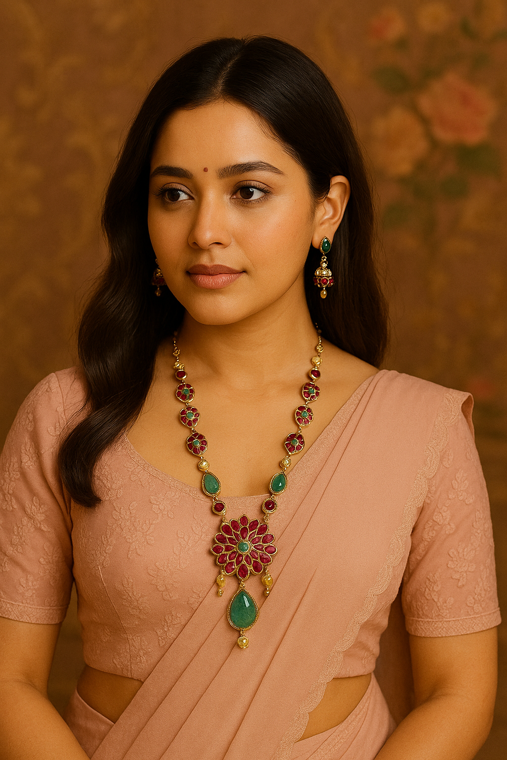 Royal Ruby Drop Fusion Necklace Set