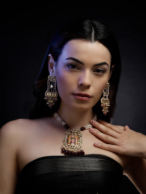Aab-e-Gulabi Drop Earring