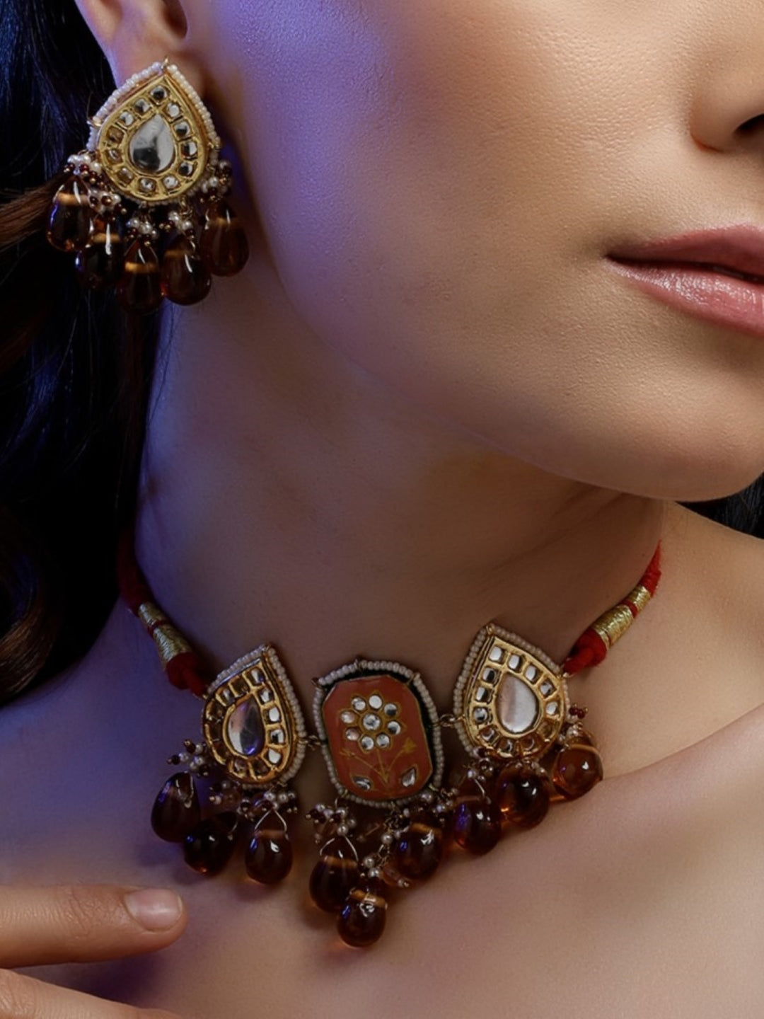 Aftaab-e-Zar Haar with Earrings
