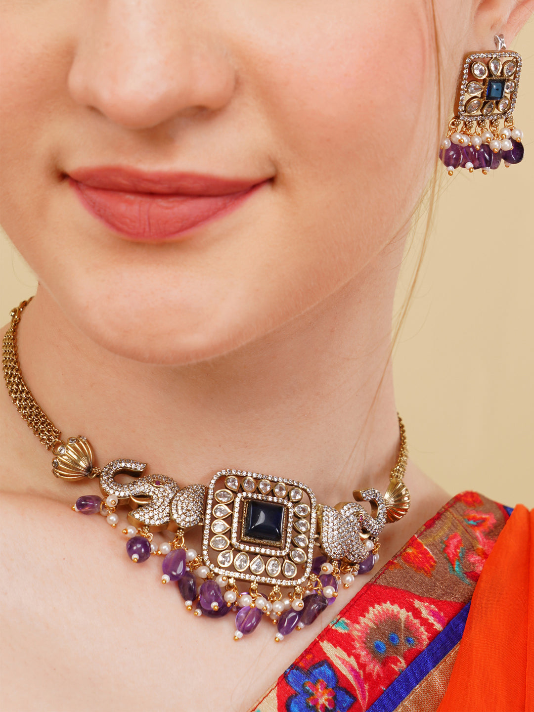 Jamuni Necklace with Earring