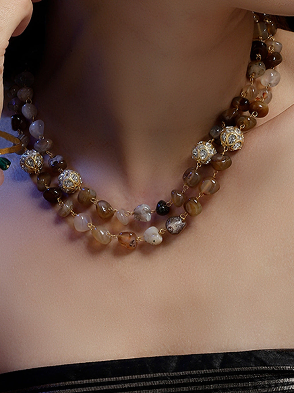 Amber Dusk layered necklace