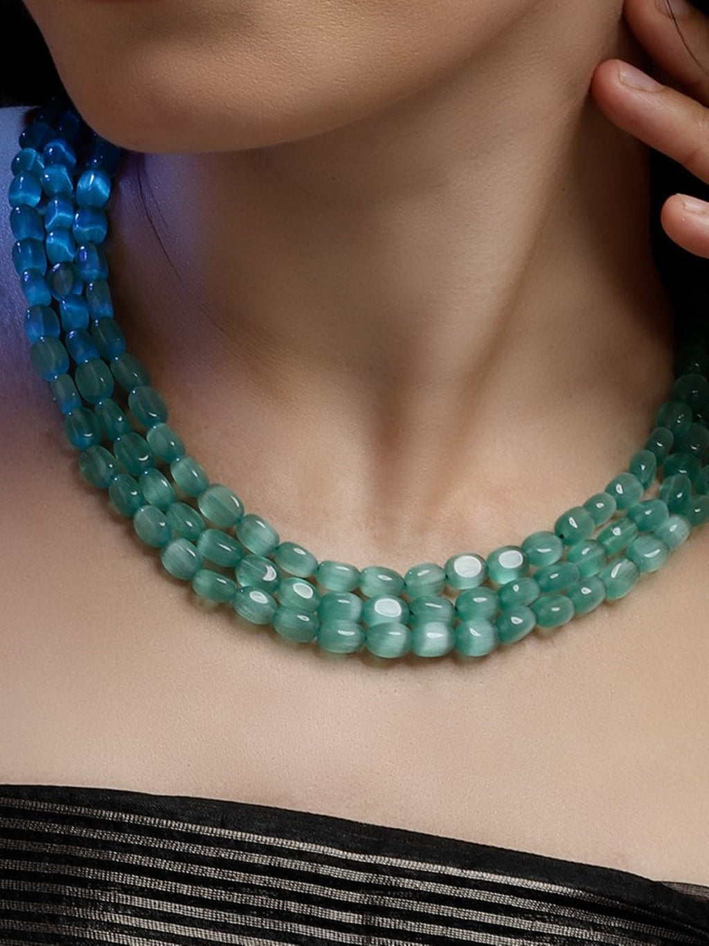 Sabz Kahkashan layered necklace