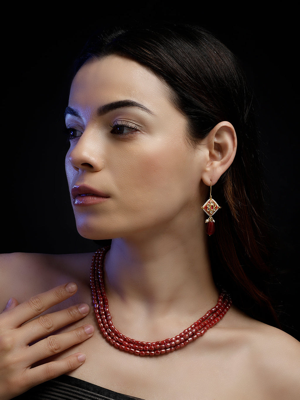 Nazakat-e-Surkh layered necklace