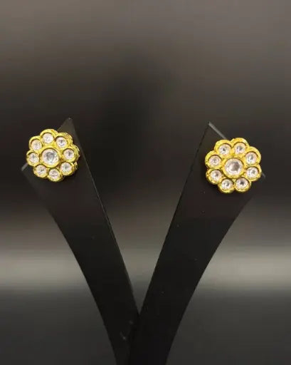 Elegant traditional gold-plated earrings with delicate detailing