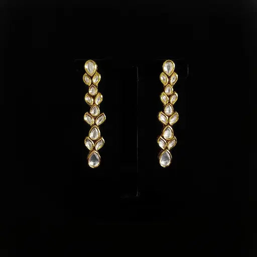 Statement earrings with floral stonework and fine finish