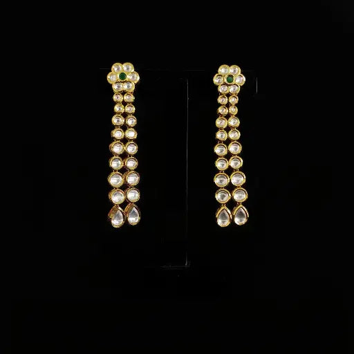 Bridal-style chandbali earrings with layered detailing