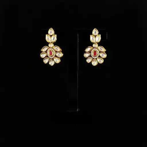 Leaf-inspired statement earrings with bold shine