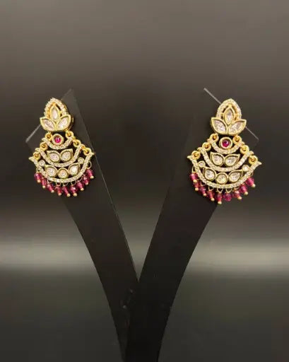 Traditional stonework earrings with fine craftsmanship