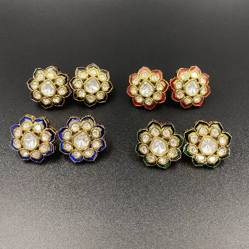 Festive stud earrings with intricate pattern