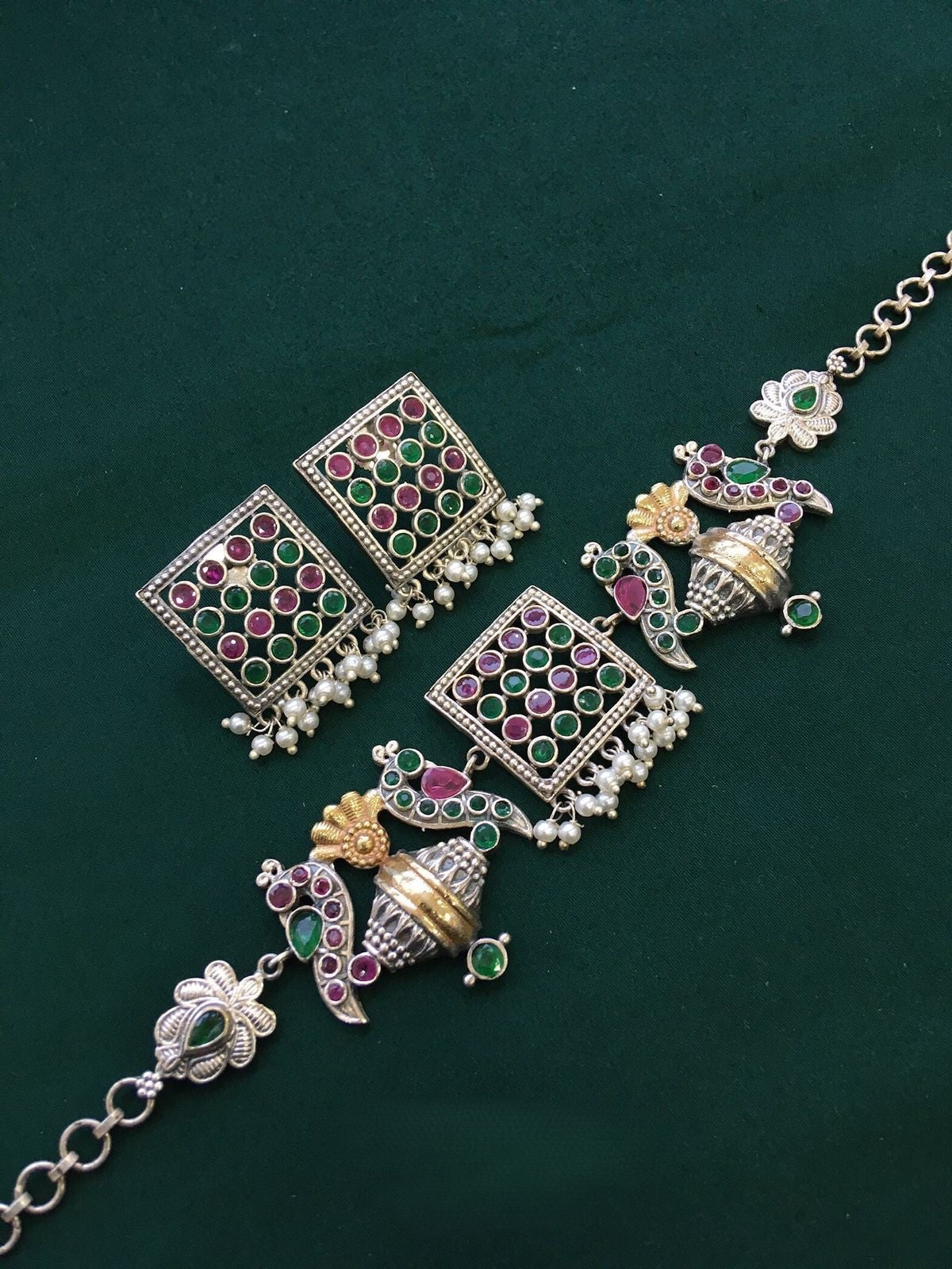 Green Stone Fusion Choker Set