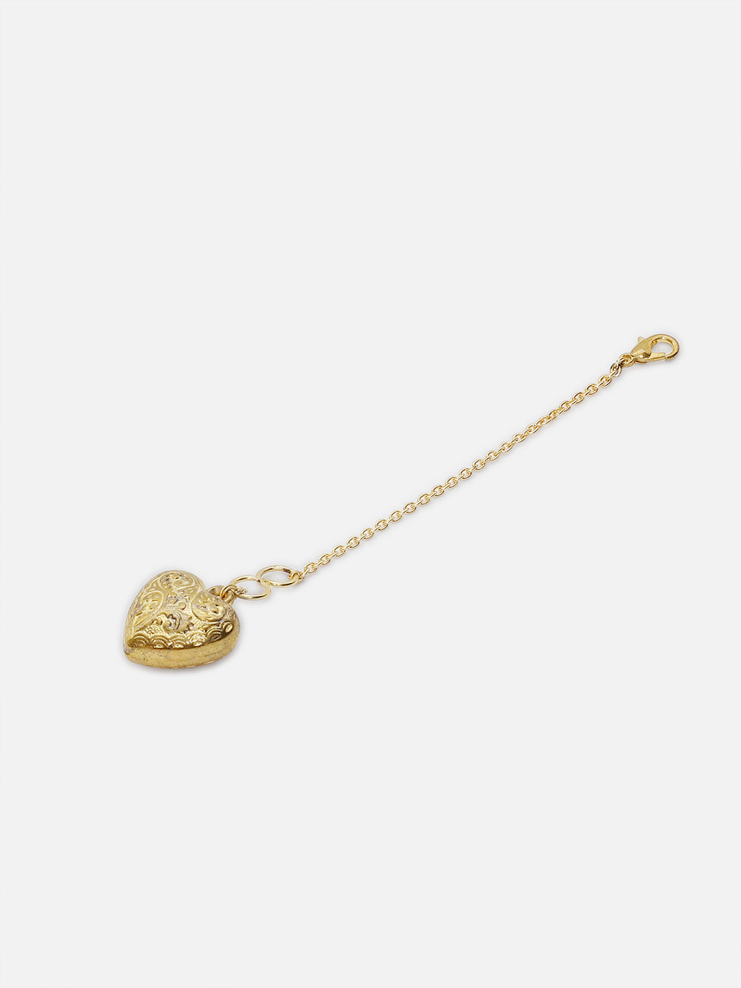 AIVY LUXE gold heart watch charm with intricate floral design and chain clasp