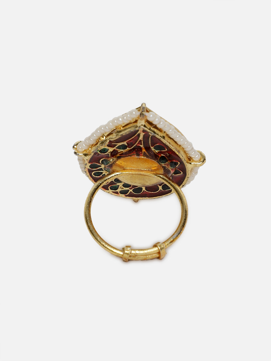 AIVY LUXE handcrafted charm ring with intricate gold detailing and decorative enamel work