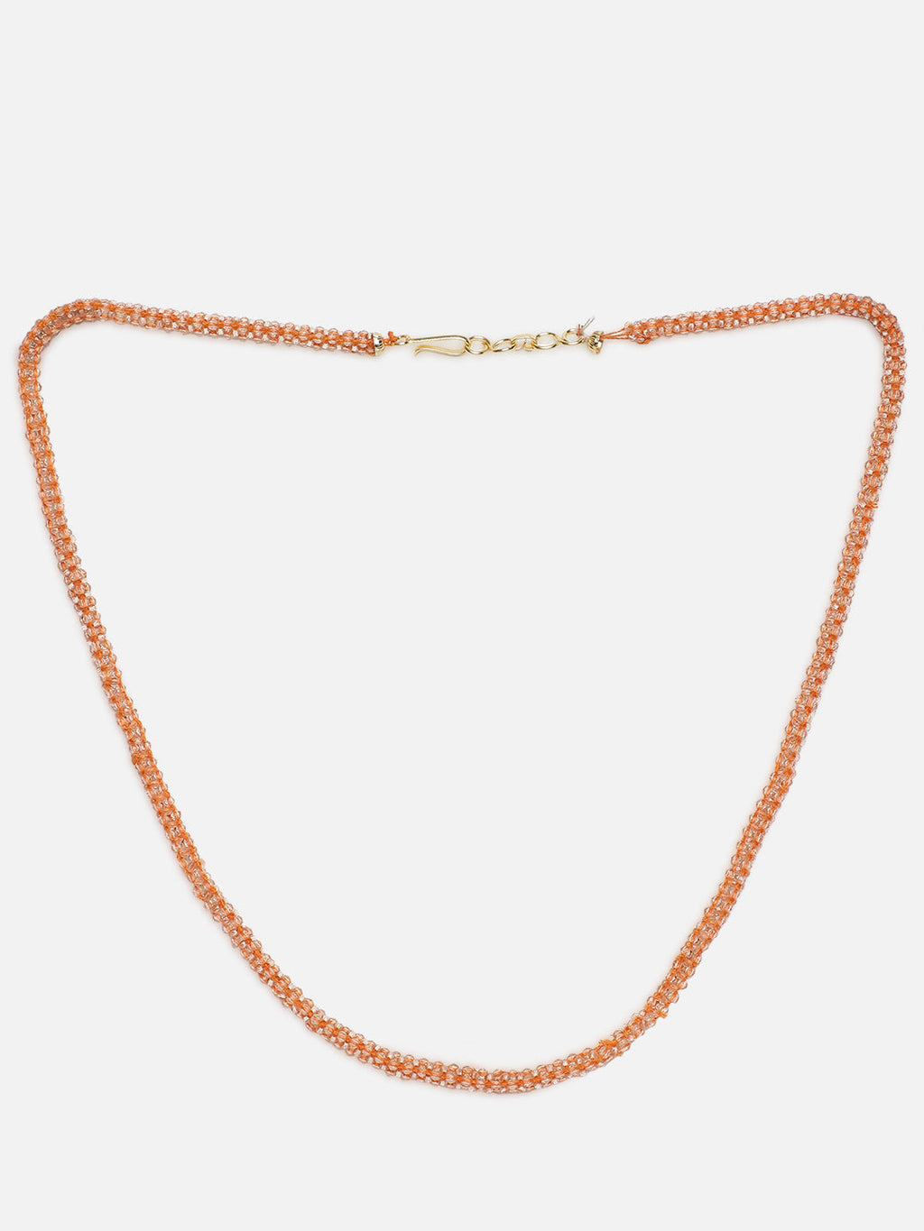 AIVY LUXE elegant orange beaded necklace for women with gold clasp on white background