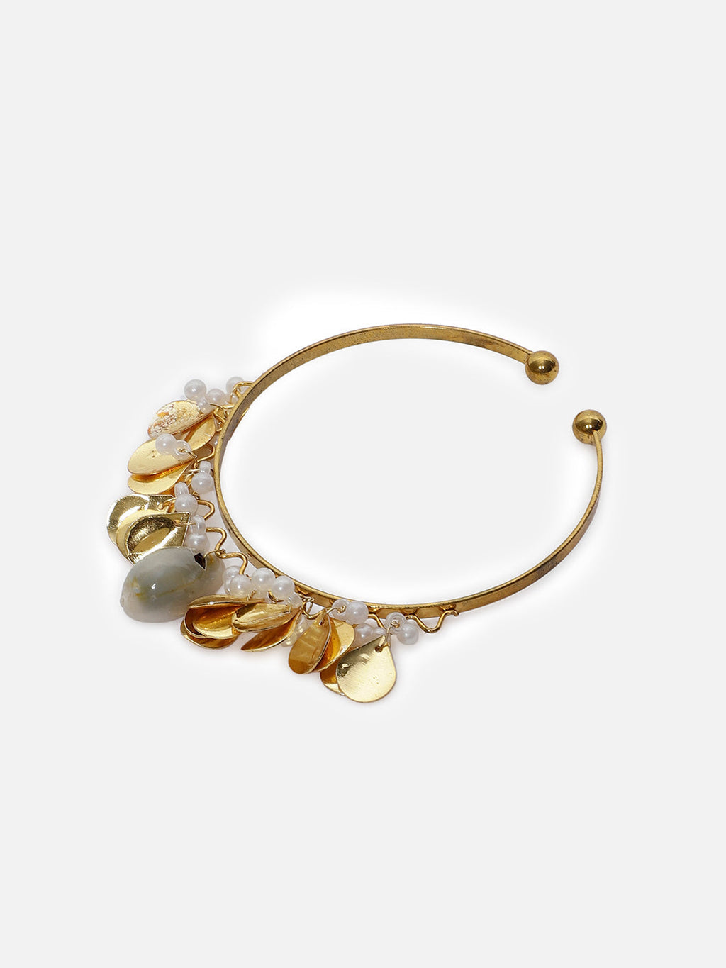 AIVY LUXE premium designer bracelets for women gold-tone open bangle with decorative charms