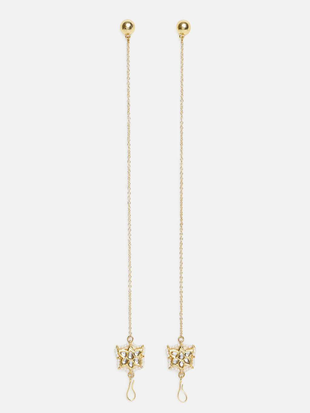 AIVY LUXE Shamsi Glow Drop Earring long gold chain with decorative butterfly charm