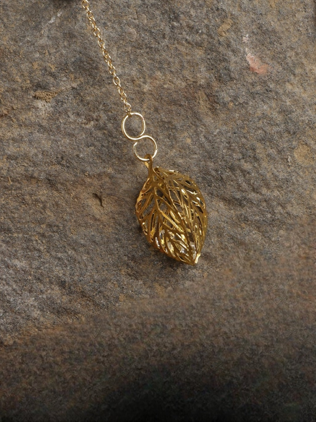 AIVY LUXE handcrafted watch charm for women gold leaf design on delicate chain