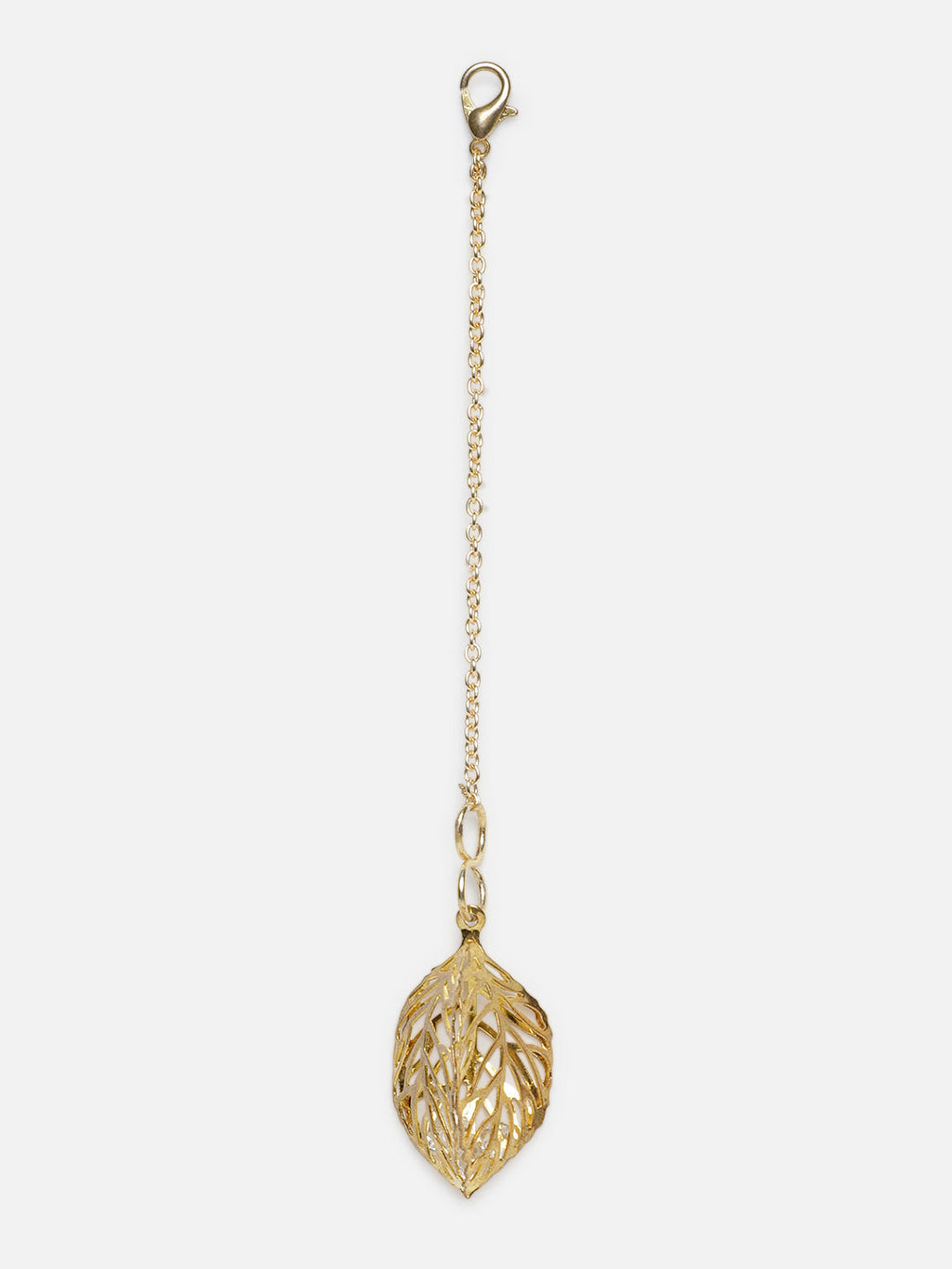 AIVY LUXE handcrafted watch charm for women featuring a delicate gold leaf pendant on a fine chain